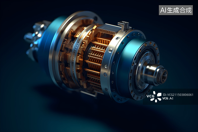 【AI数字艺术】汽车发动机特写图片素材