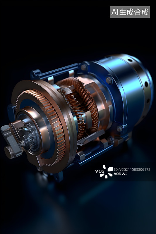 【AI数字艺术】汽车发动机特写图片素材