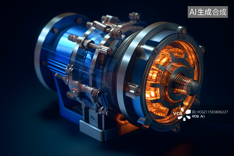 【AI数字艺术】汽车发动机特写图片素材