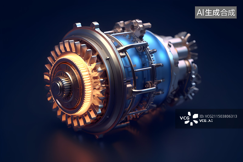 【AI数字艺术】汽车发动机特写图片素材