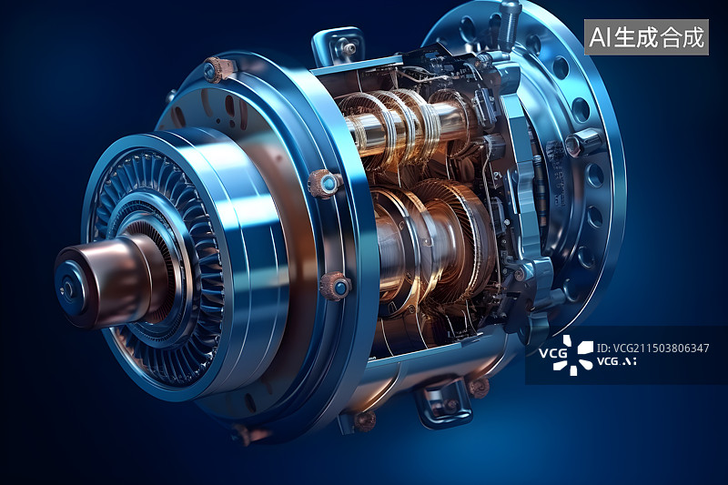 【AI数字艺术】汽车发动机特写图片素材