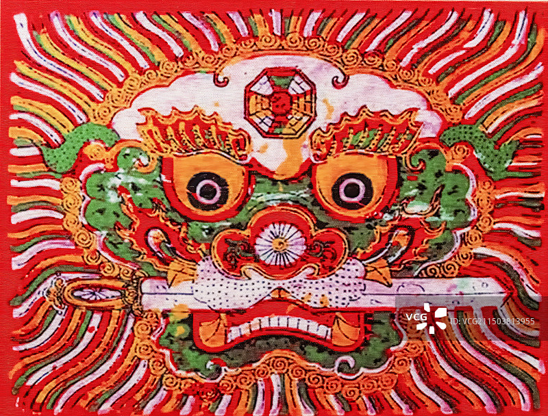 美术工艺，非遗，朱仙镇木版年画，狮头，剑图片素材