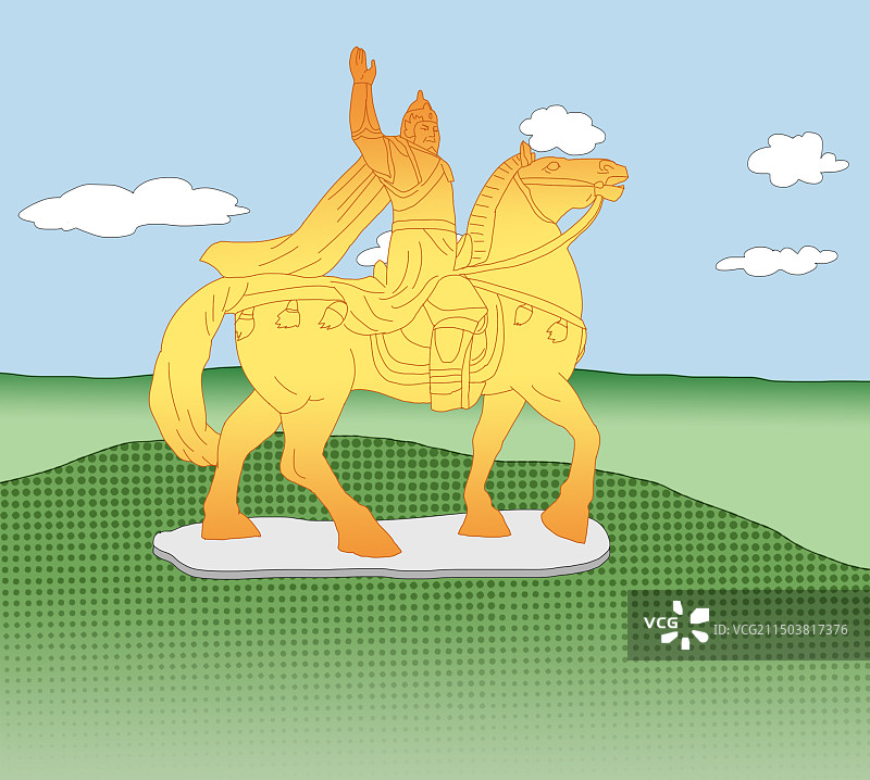 南方城市都市海上丝绸之路起点茶马古道贸易货物泉州郑成功雕像雕塑旅游景点风景资讯插画图片素材