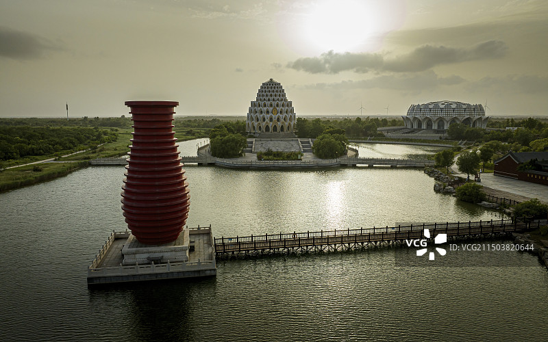 河北省唐山市乐亭县菩提岛航拍图片素材