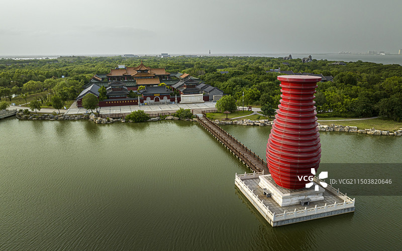 河北省唐山市乐亭县菩提岛航拍图片素材