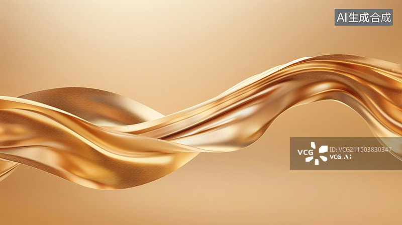【AI数字艺术】金色曲线波浪奢华设计背景图片素材