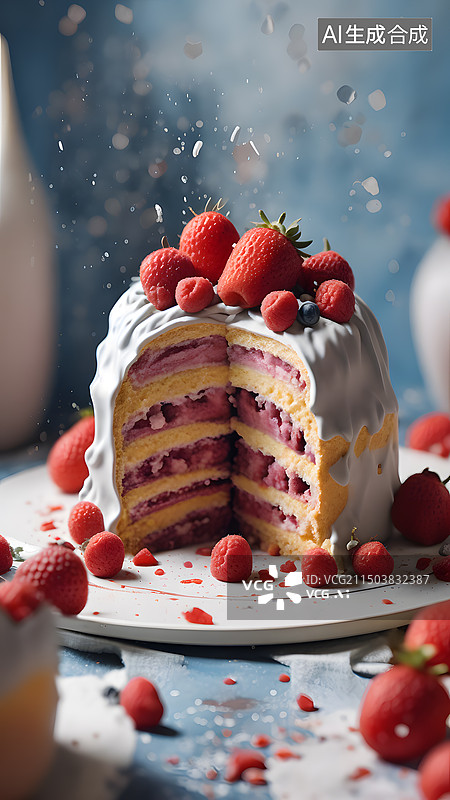 【AI数字艺术】水果蛋糕 提拉米苏图片素材