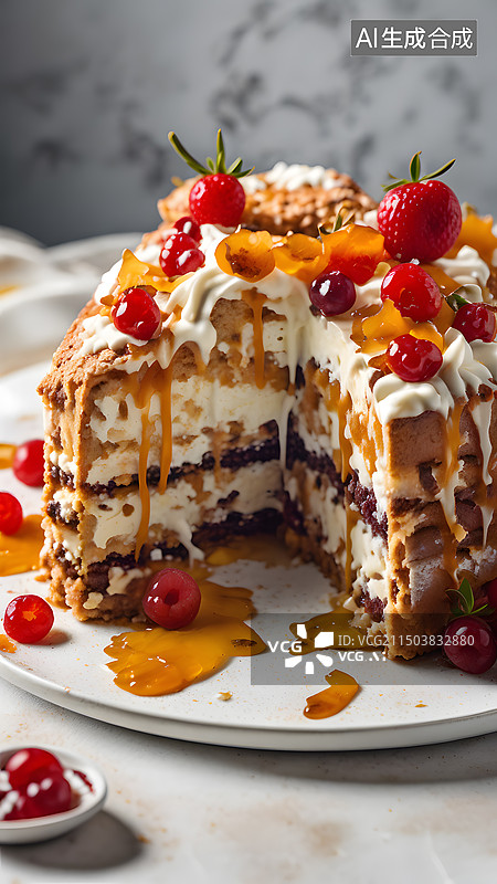 【AI数字艺术】水果蛋糕 提拉米苏图片素材