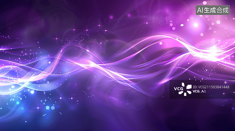 【AI数字艺术】彩色波浪绚丽发光特效背景图片素材