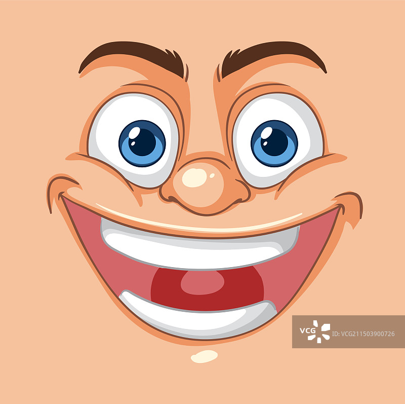 咧嘴笑的快乐卡通面孔图片素材