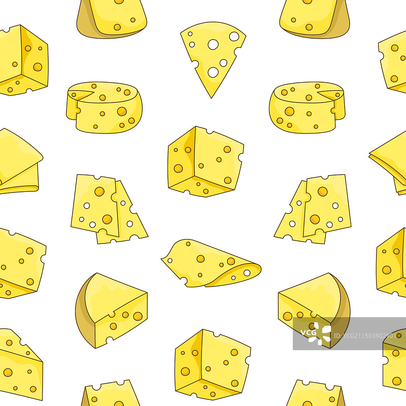 奶酪切片无缝图案图片素材