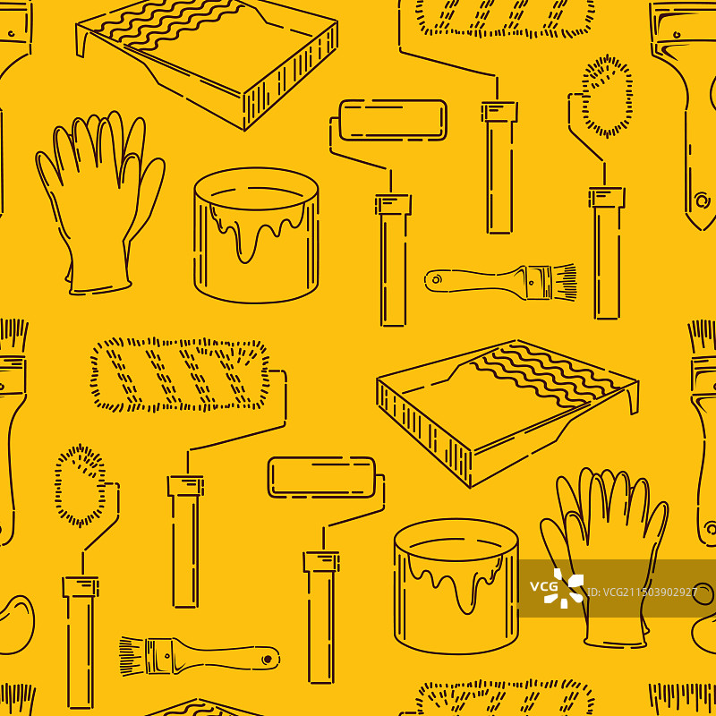 维修和油漆工作无缝图案图片素材