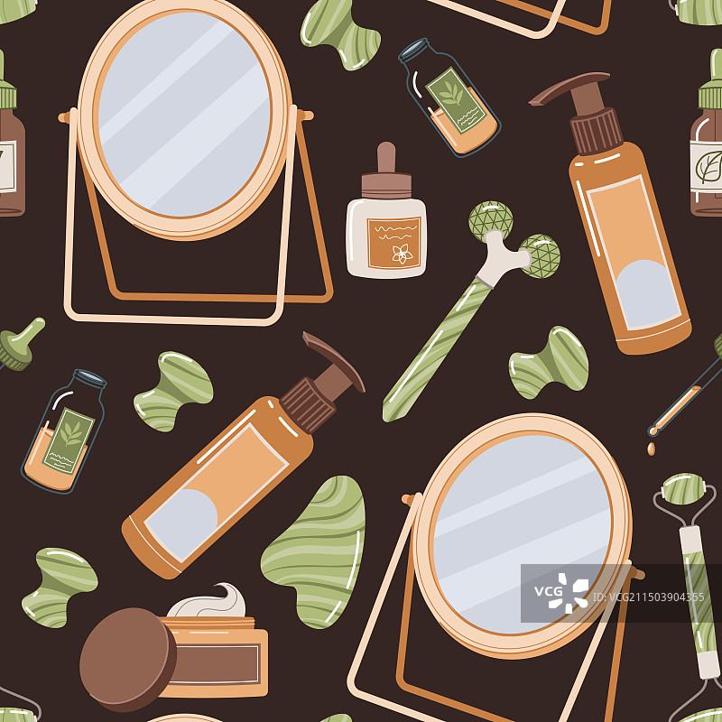 面部皮肤化妆品无缝图案图片素材