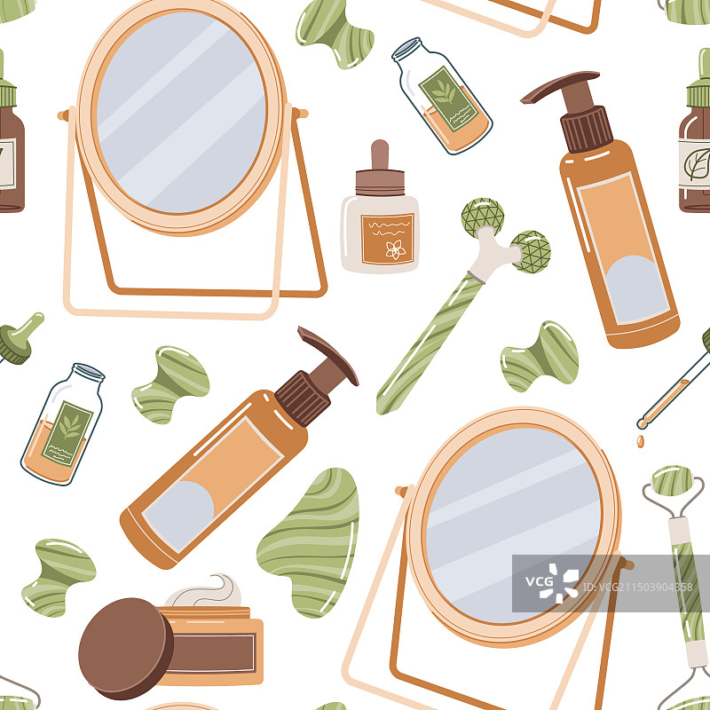 面部皮肤化妆品无缝图案图片素材