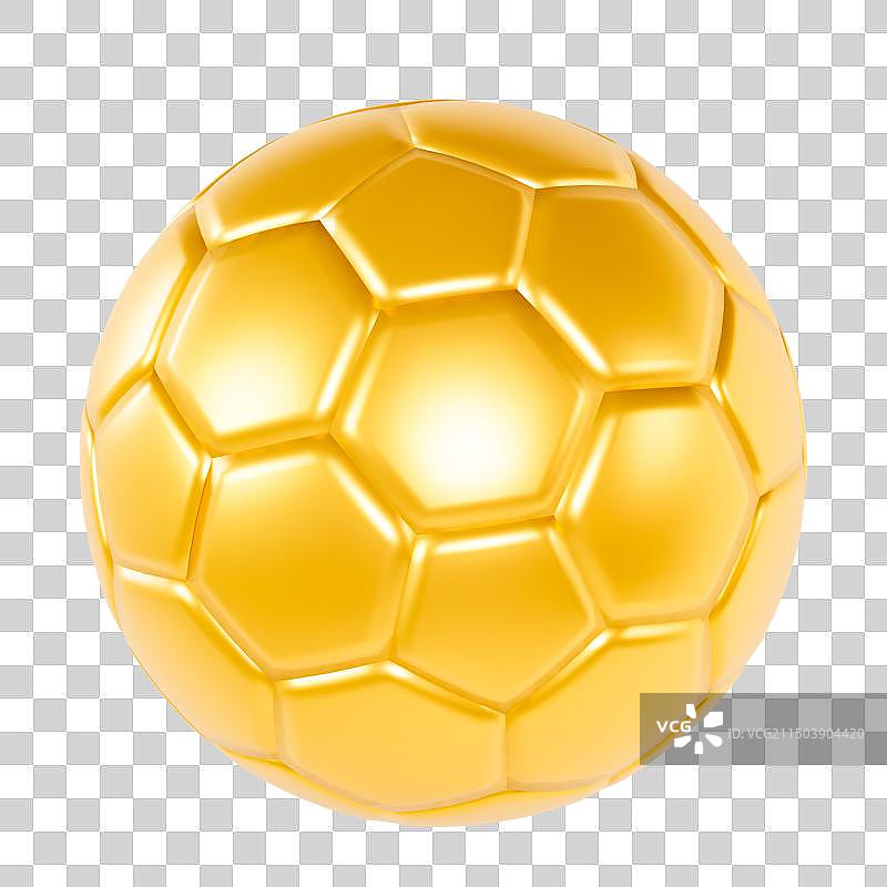 3D立体金色足球欧洲杯世界杯体育运动元素图片素材