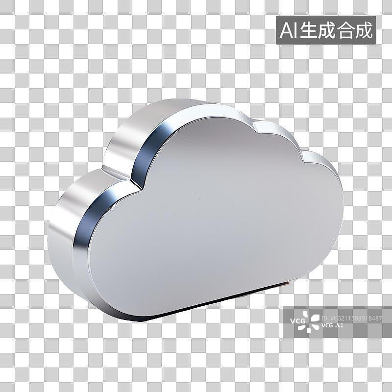 【AI数字艺术】金属质感的云朵免抠元素图片素材