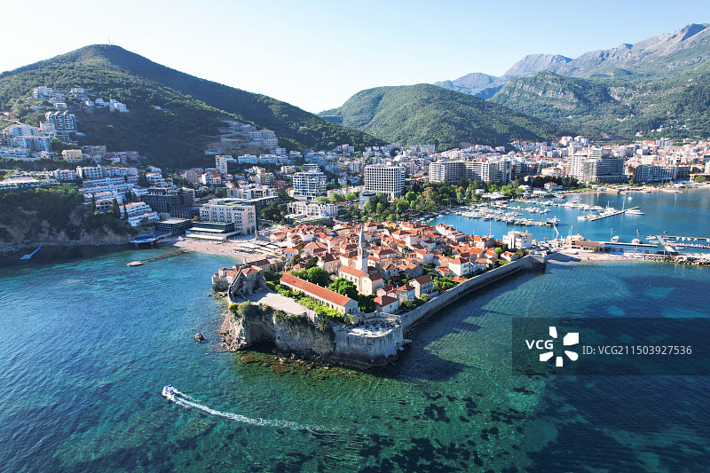 俯瞰布德瓦 黑山图片素材