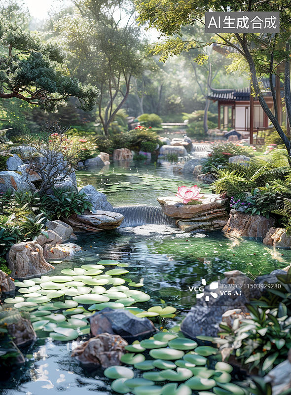 【AI数字艺术】园林景观设计效果图图片素材