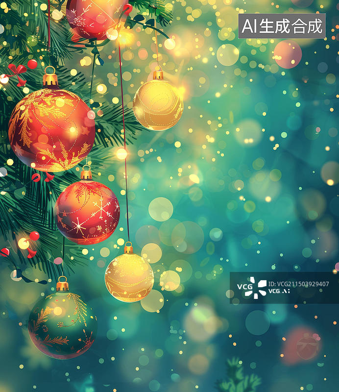 【AI数字艺术】圣诞节装饰品图片素材