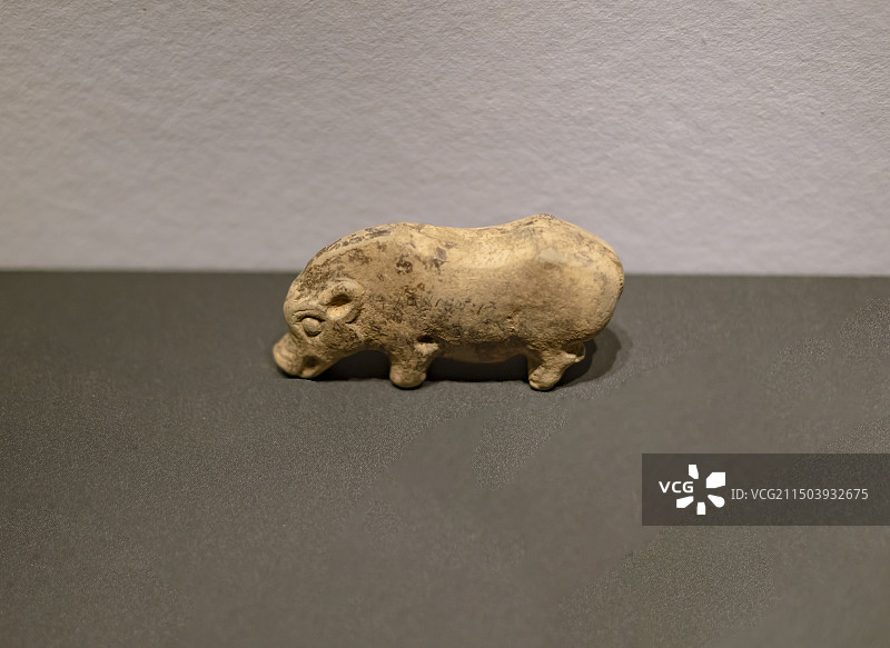 陶猪 汉 陕西西安北郊尤家庄明珠花园出土 陕西历史博物馆秦汉馆图片素材
