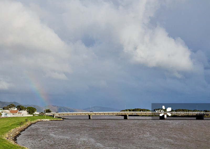 新西兰哈特河Hutt Estuary Bridge图片素材