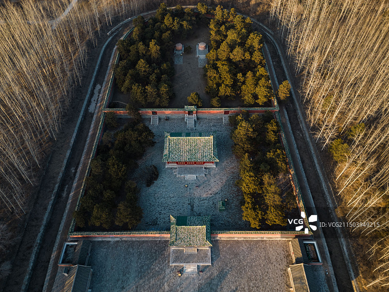 河北保定易县清西陵-崇陵航拍图片素材