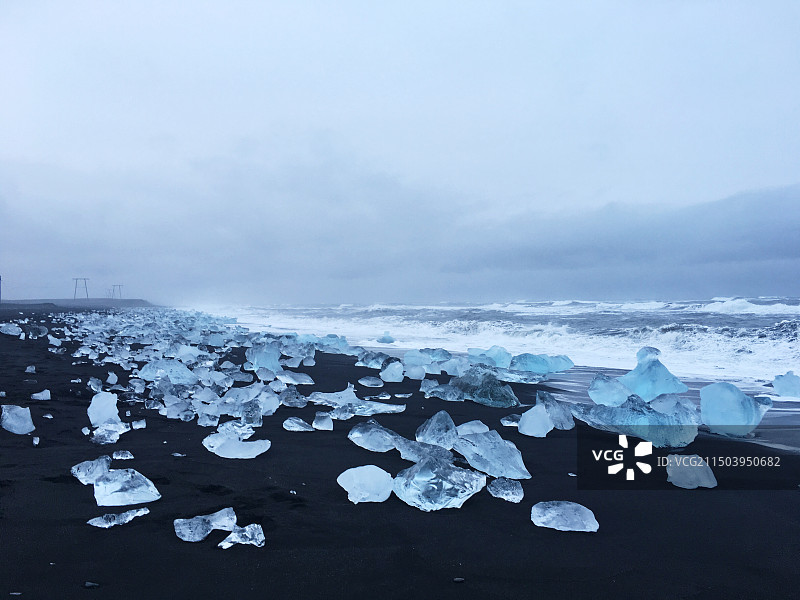 冰岛 钻石沙滩 冰沙滩 黑沙滩图片素材