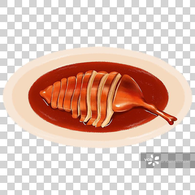 南京特色美食插画金陵烤鸭图片素材