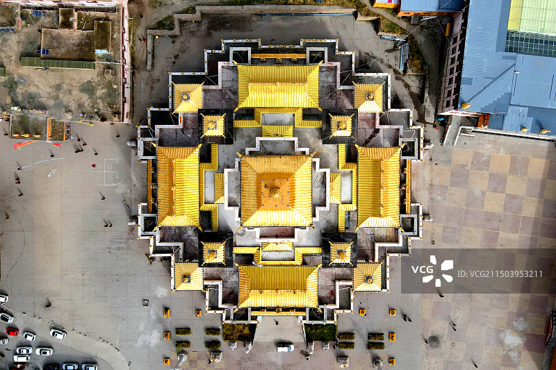 色须寺俯拍图片素材