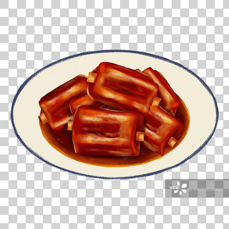 无锡特色美食插画酱排骨图片素材