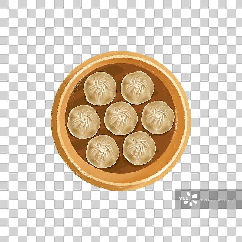 无锡特色美食插画小笼包图片素材