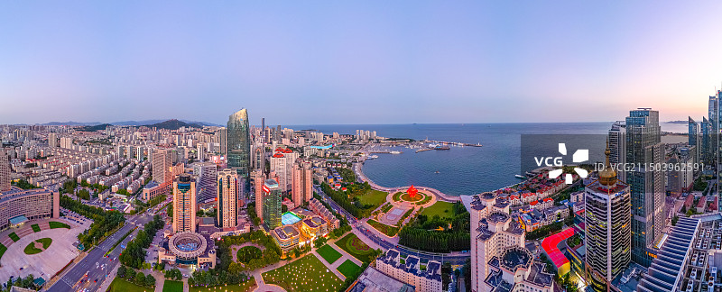 青岛市市南区城市全景 五四广场图片素材
