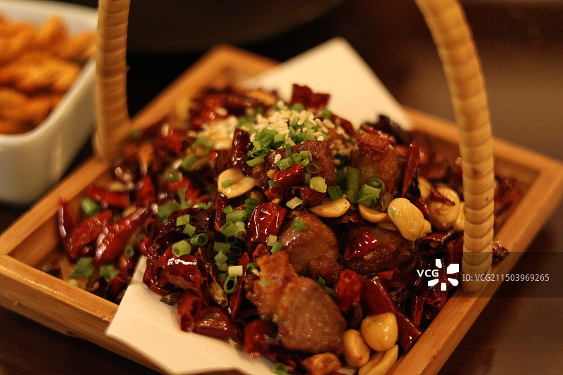 下酒菜辣子鸡图片素材