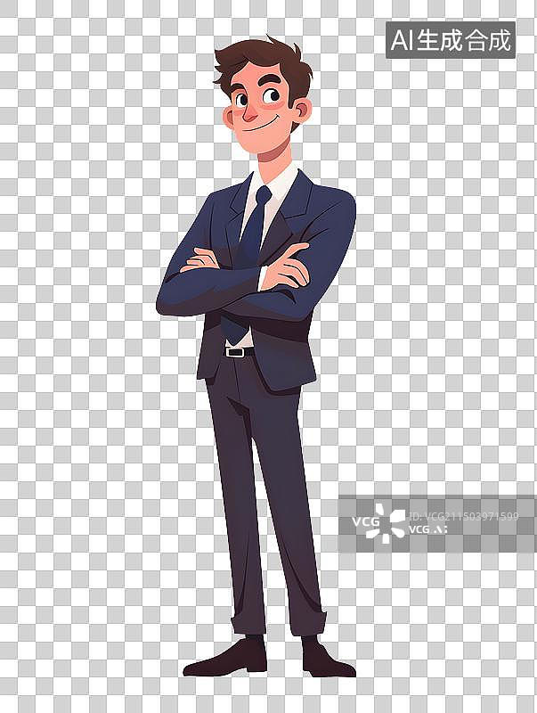 【AI数字艺术】抱着手臂自信的商务人士图片素材