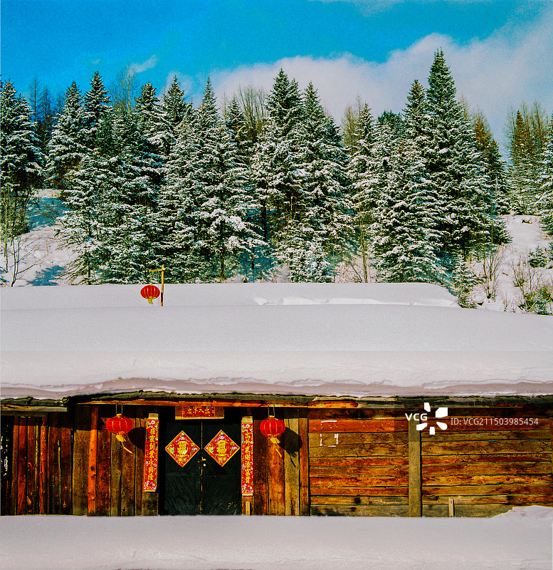雪乡人家~黑龙江牡丹江海林县长汀双峰林场图片素材