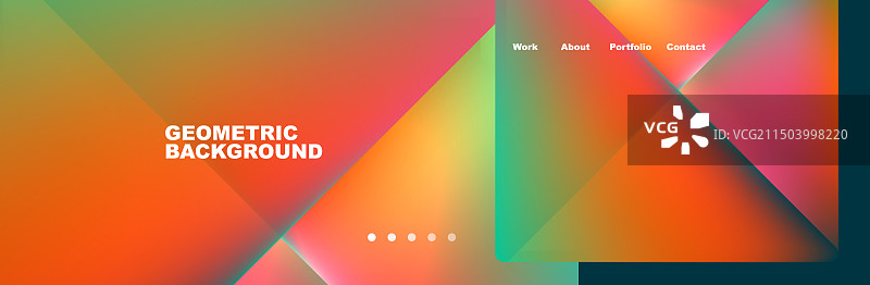 彩色流体梯度三角形和正方形网图片素材