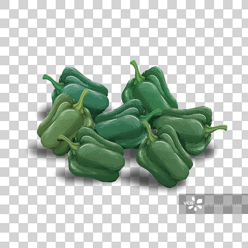 手绘青椒图片素材