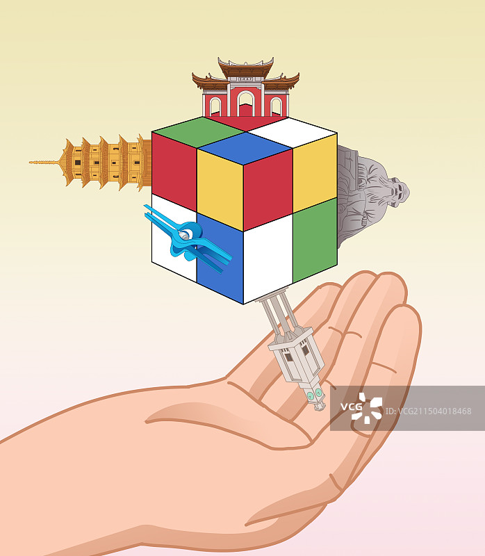 南方城市都市海上丝绸之路起点茶马古道贸易魔方泉州东西塔南少林寺老君岩旅游景点风景资讯插画图片素材