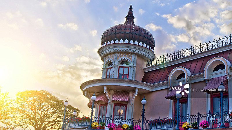 日本东京迪士尼乐园欧式小洋房图片素材