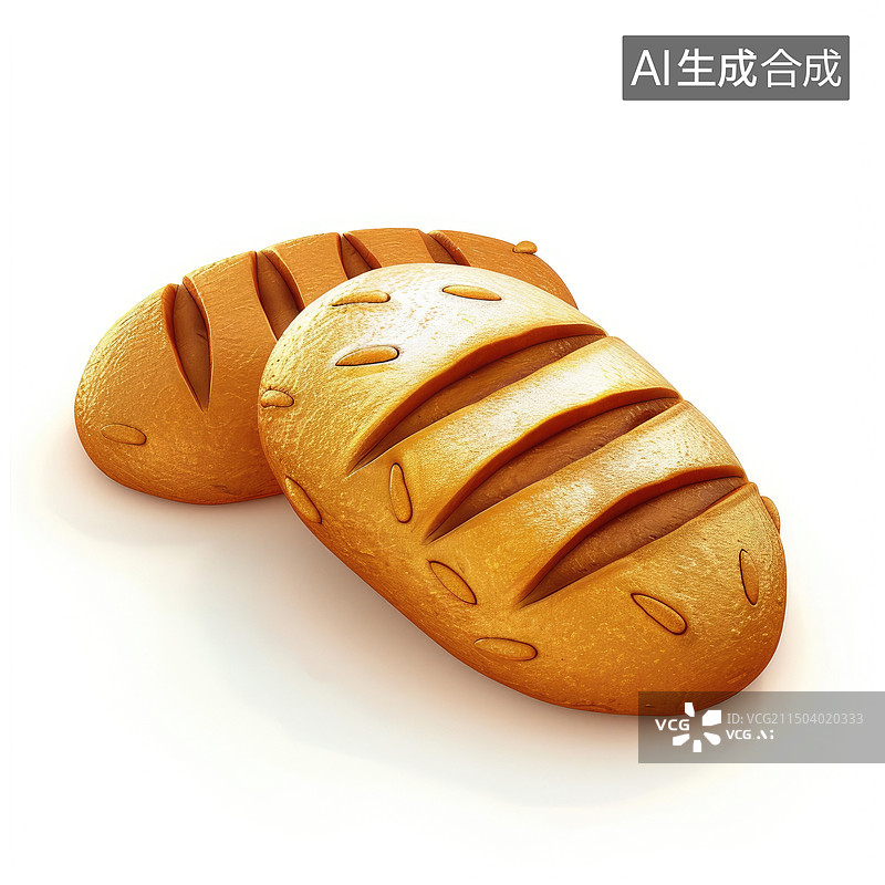【AI数字艺术】卡通全麦面包插画图片素材