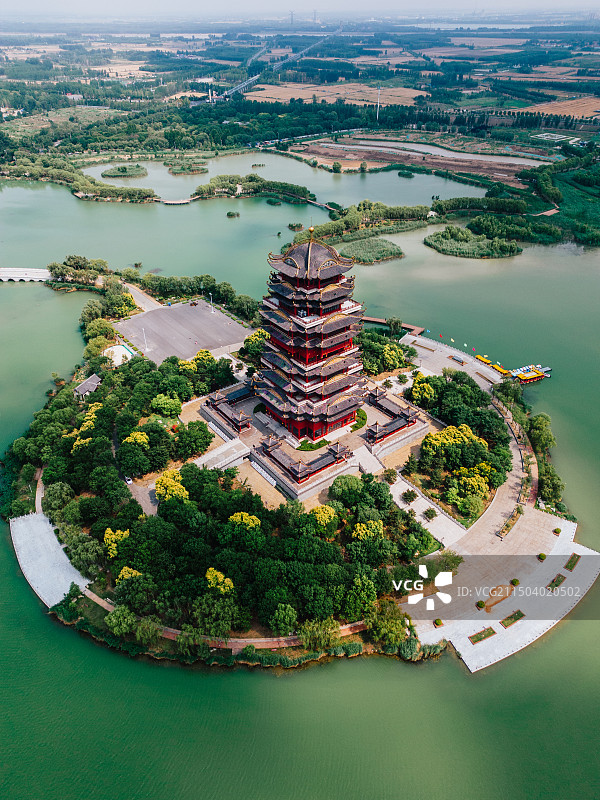 滨州蒲湖公园黄河楼图片素材