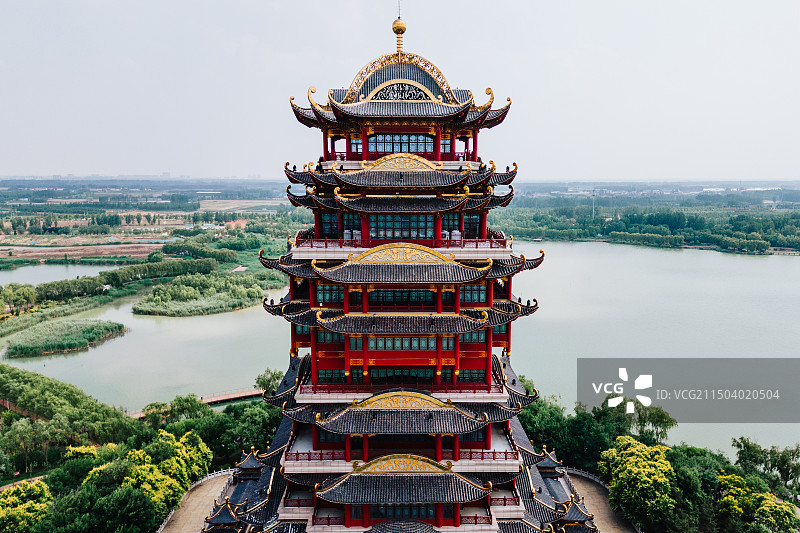 滨州蒲湖公园黄河楼图片素材