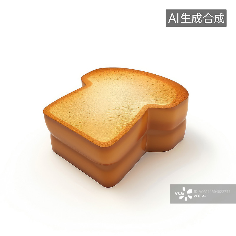 【AI数字艺术】卡通三维吐司面包切片面包图片素材