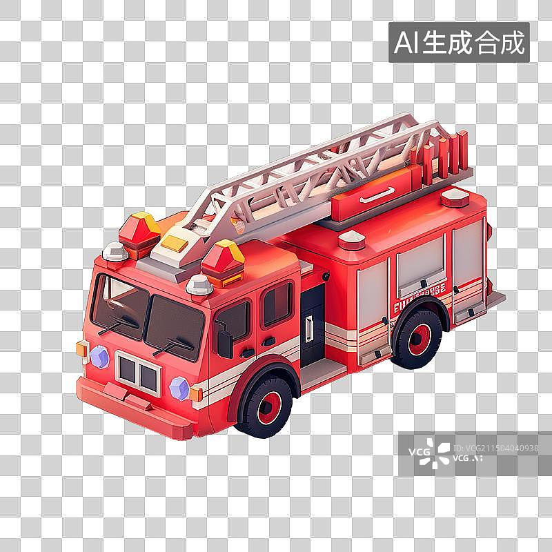 【AI数字艺术】卡通 消防车图片素材