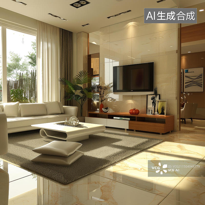 【AI数字艺术】现代简约客厅图片素材