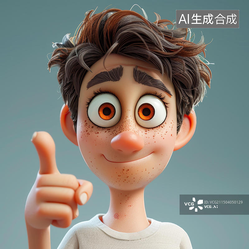 【AI数字艺术】快乐小男孩竖起大拇指图片素材
