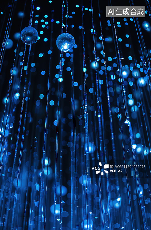 【AI数字艺术】夜间照明设备的低角度视图图片素材