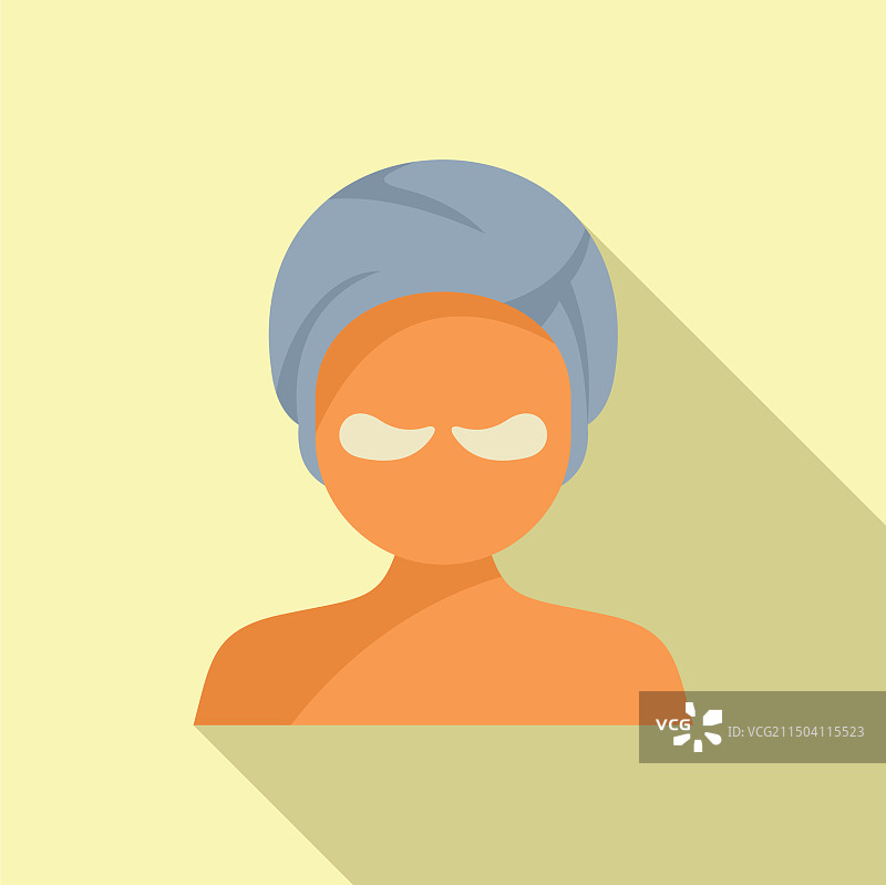 扁平风格人物佩戴水疗头饰图标图片素材