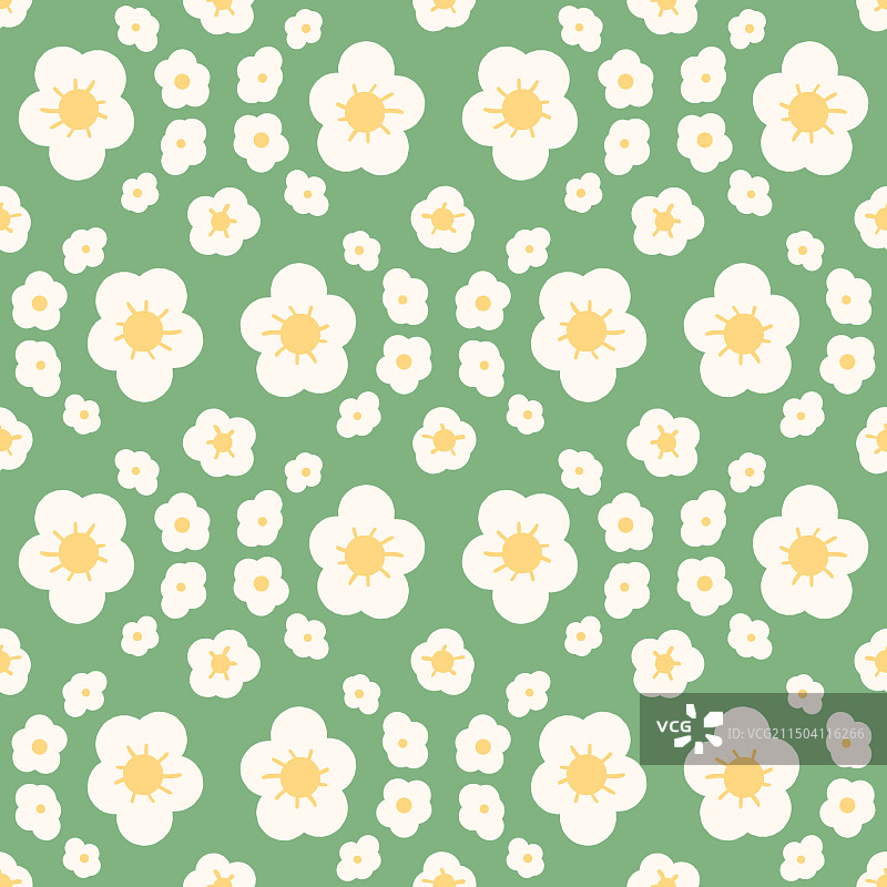 白色野花草甸无缝图案图片素材