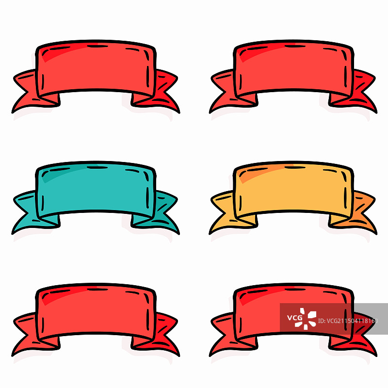 彩色卡通横幅手绘风格banner图片素材